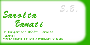 sarolta banati business card